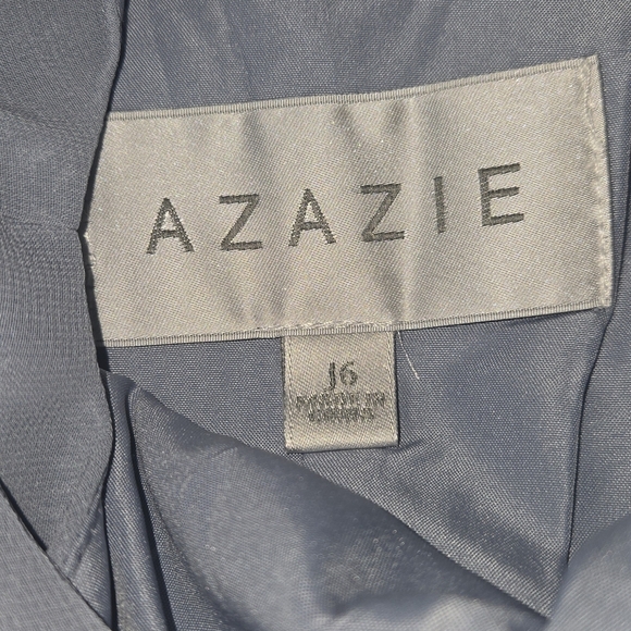 Azazie V-Neck Dress in Light Blue (2b) - Picture 2 of 9